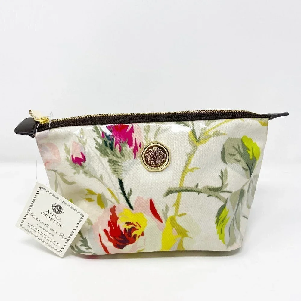 ANNA GRIFFIN | Set of 2 Floral Cosmetic Bags Coated Cotton